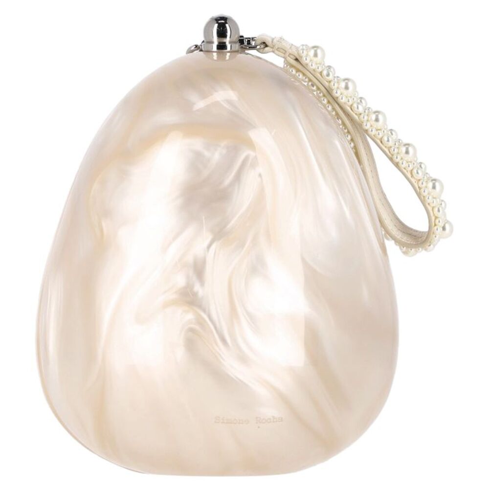Simone Rocha Large Egg Pearl-Embellished Handbag in Ivory Acrylic - Picture 4 of 7